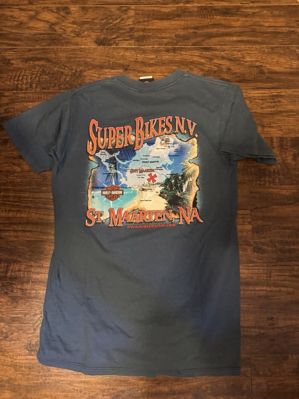 VTG Harley Davidson Shirt Men's Medium Blue St Marten, NA